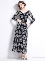 Black Women Lace Long Sleeve dress