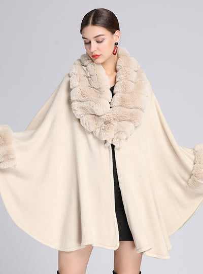 Autumn and winter Fur Collar Shawl Cape