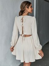 Sexy Backless Long-sleeved Dress