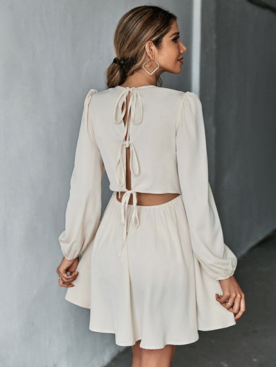 Sexy Backless Long-sleeved Dress