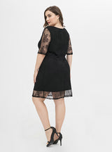 Ladies Elegant Lace Short Sleeve Dress