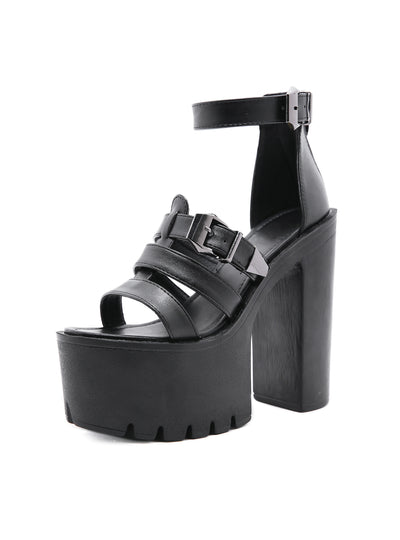 Thick-soled Ultra-high Heel Hollow Sandals