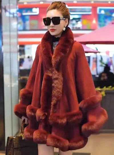 Woman Hood Shawl Cloak Large Size Knitted Coat Cardigan