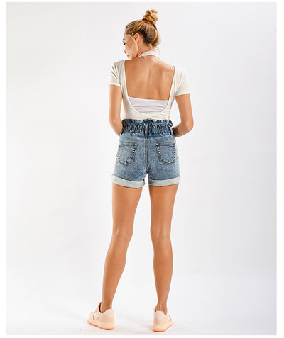High Waist Loose Wide Leg Denim Shorts