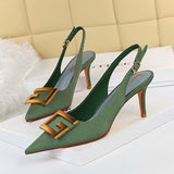Shallow Pointed Hollow Metal Shoes