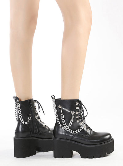 Middle Metal Chain Martin Boots