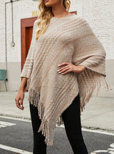 Striped Cape Fringed Shawl
