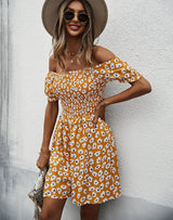 Off the Shoulder Printed Sexy Dress