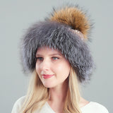 Thickened Rabbit Hair Blended Pearl Knitted Hat