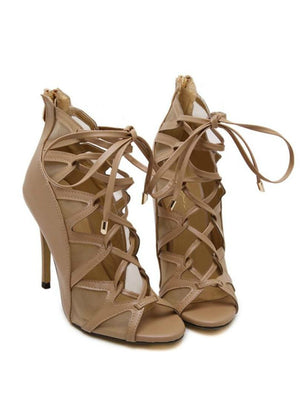 High Heels Sandals Stiletto Sandal Toe Lace Up