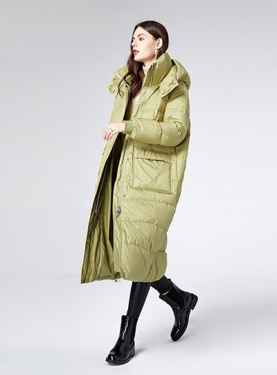 White Duck Down Padded Hooded Coat