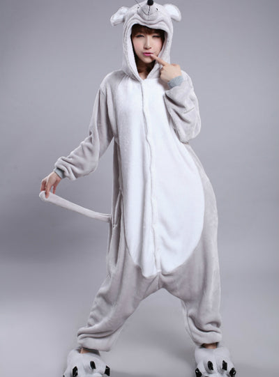 Zodiac Rat Cartoon Animal Conjoined Pajama Flannel