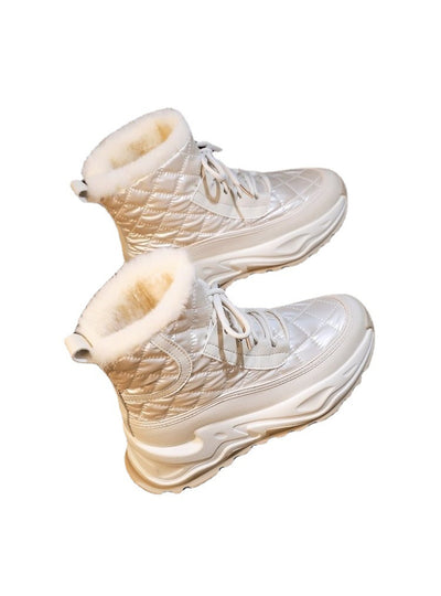 Winter Padded Cotton Shoes Fur Integrated Booties