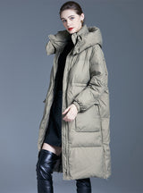 Loose Hooded Long Padded Down Jacket