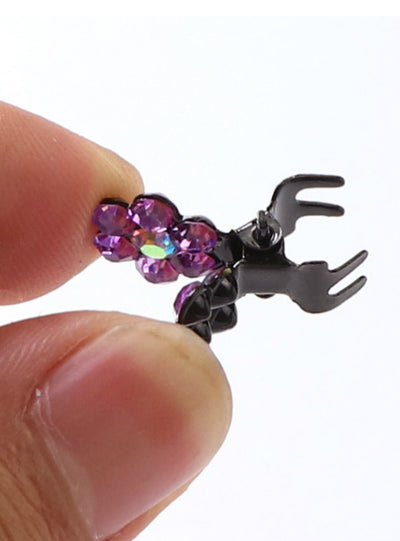 12PCS/Lot Small Cute Crystal Flowers Metal Hair 