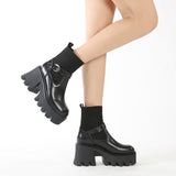 Socks Waterproof Platform High Hheel Thick Bottom Boots