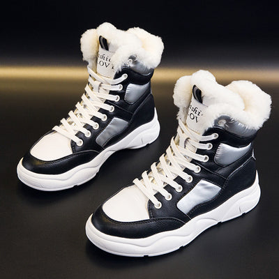 Real Leather Snow Cotton Shoes Martin Boots