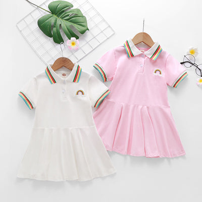 Girls Rainbow Embroidered Dress