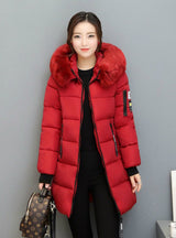 Parka Women Winter Coats Long Cotton Casual Fur 
