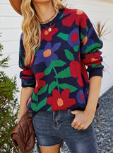 Jacquard Colorful Sunflower Sweater
