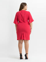 Knitted Trumpet Sleeve Sexy Slim Dress