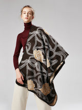 Woven Print Flower Imitation Cashmere Shawl