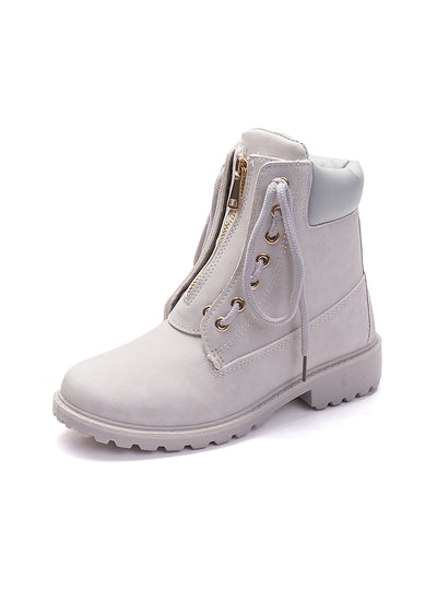 Women's Casual Flat-bottomed Two Lace-up Booties