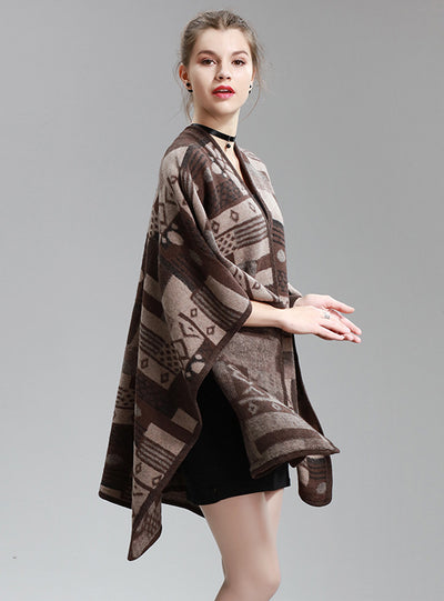 Women's Split Napped Jacquard Shawl