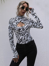 Long Sleeve Leopard Print Jumpsuit