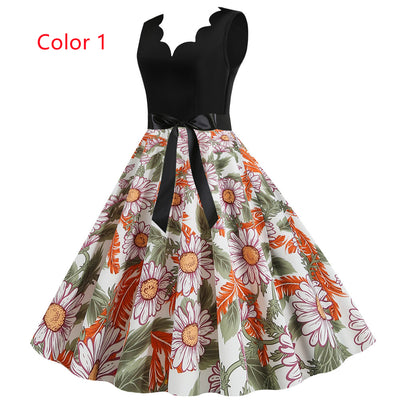 Sleeveless Burnt V-neck Party Dress