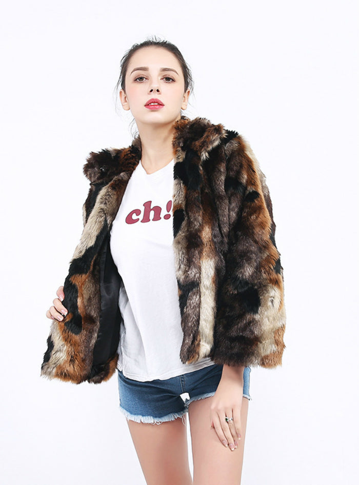 Women Faux Fur Coat Fur Coat Rabbit Fur Jacket