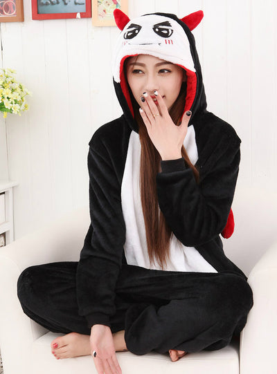 Flannel Demon Cartoon Conjoined Pajama Animal 