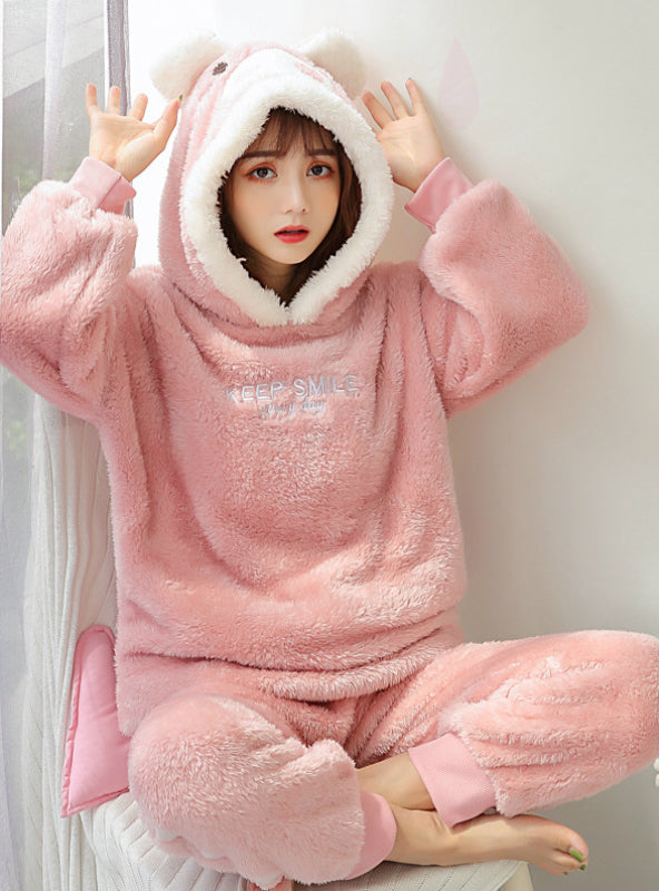 Pink Cute Pig Pyjamas Long Sleeve Nightwear