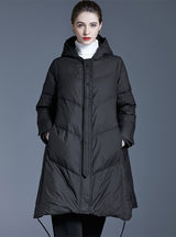 Large Hooded White Duck Down Long Coat