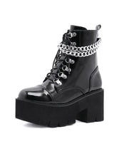 Thick High Heel Boots Chain Platform Thick Soles