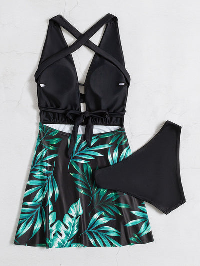 Women One-piece Leaf Swimsuit Bikini