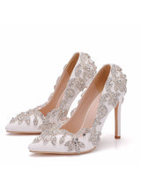 11cm Pointed Rhinestone High-heeled Shoes
