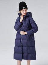 White Duck Down Long Hooded Winter Coat