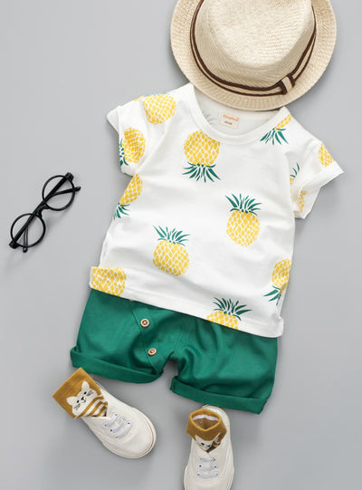 Printed Fruit Sports Suit For A Boy T-Shirt + Shorts 