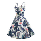 Straps Print Sleeveless Vintage Dress
