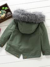 Girls Winter Fur Coat Girls Fur Hooded Jackets 