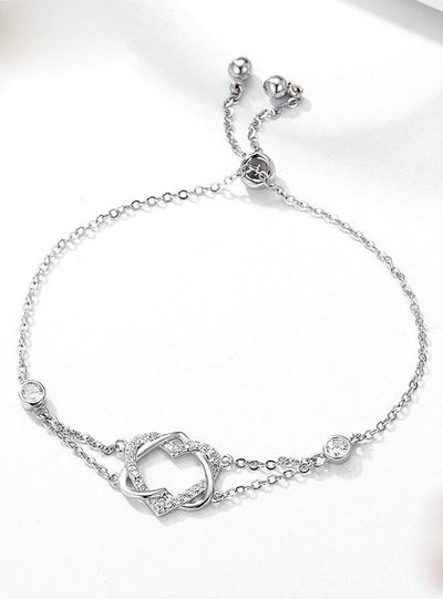 925 Sterling Silver Twisted Double Heart in Hear