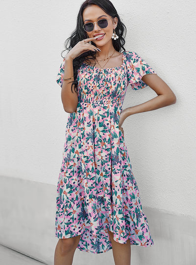 Bohemian Printed Short Sleeve Dress