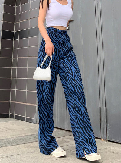 Printed Street Loose Casual Straight Pants