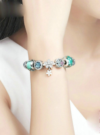 925 Sterling Silver Daisy Tropical Flamingo Bracelets