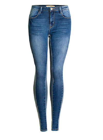 Stretch Light Dark Stitching Jeans