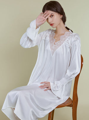 Long Skirt Lace Deep V Home Nightgown