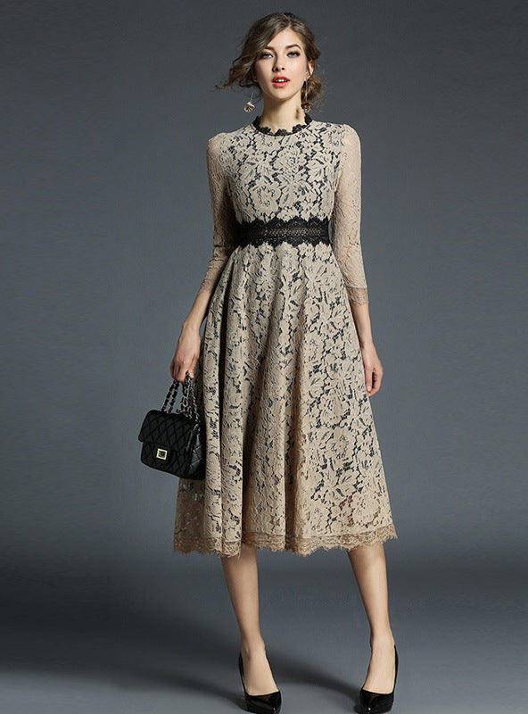 Half Sleeve Slim Lace Dress – Lilacoo