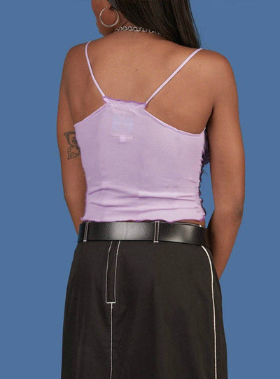 Purple Vest Fashion Sleeveless Strapless Solid Ruffles Crop Tops
