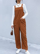 Women Retro Corduroy Bib Pants
